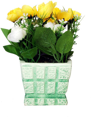 

Orchard Multicolor Rose Artificial Flower with Pot(6.2 inch, Pack of 1)
