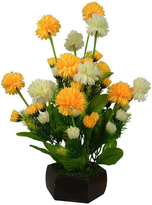 

Kaykon Dalia Flowers Multicolor Carnations Artificial Flower with Pot(12 inch, Pack of 1)