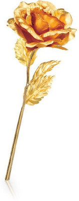 

BonZeal Elegant Gold Plated Flower 19cm Gold Rose Artificial Flower(8 inch, Pack of 1)