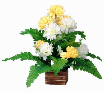 

Loxia Yellow Assorted Artificial Flower with Pot(11 inch, Pack of 1)