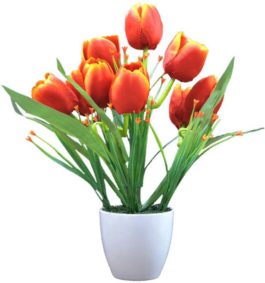 

ZOOEY Orange Tulips Artificial Flower(5.85 inch, Pack of 1)