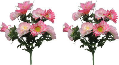 

Sophies Pink Assorted Artificial Flower(16 inch, Pack of 2)