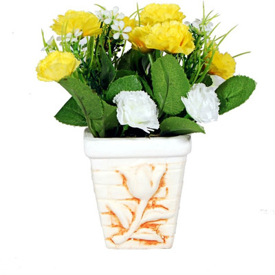 

Orchard Multicolor Carnations Artificial Flower with Pot(7.5 inch, Pack of 1)