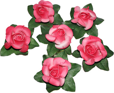 

Pollination Floating Rose Pink Assorted Artificial Flower(5.5 inch, Pack of 6)