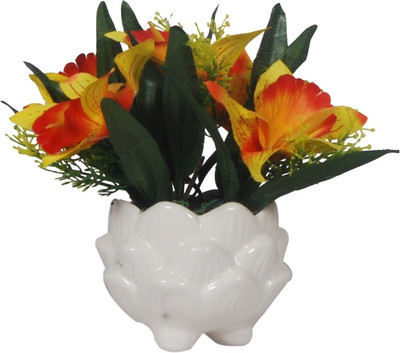 

Orchard Multicolor Lily Artificial Flower with Pot(7 inch, Pack of 1)