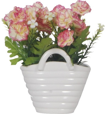 

Orchard Multicolor Carnations Artificial Flower with Pot(6.6 inch, Pack of 1)
