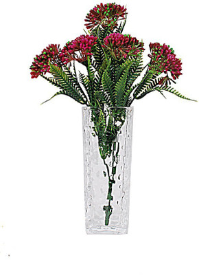 

Orchard White Crystal Flower vase with Red Flowers Multicolor Assorted Artificial Flower with Pot(14 inch, Pack of 1)