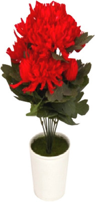 

Flowers Forever Chrysanthemum Red Assorted Artificial Flower with Pot(Pack of 1)