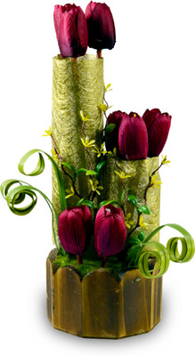 

Magical Petals Multicolor Tulips Artificial Flower with Pot(12 inch, Pack of 1)