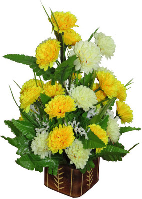 

YSK Creation Multicolor Wild Flower Artificial Flower with Pot(12 inch, Pack of 1)