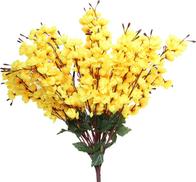 

Vck 36 Sticks Blossom Bunch Yellow Magnolia Artificial Flower(19.2 inch, Pack of 1)