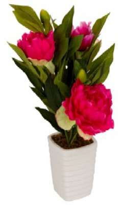 

Flowers Forever Pink Peony Artificial Flower with Pot(Pack of 1)