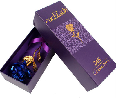 

Stealodeal Blue Gold Plated Valentine gift Rose Blue, Gold Rose Artificial Flower(9.8 inch, Pack of 1)