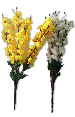 

Kaykon Yellow and White Orchid Flower Bunch For Home Decor Multicolor Orchids Artificial Flower(17 inch, Pack of 2)