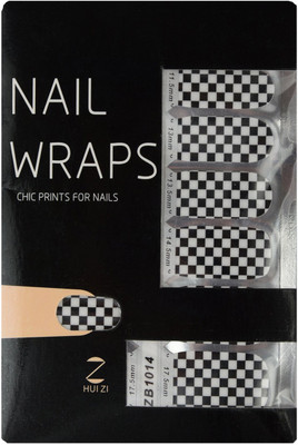 

Ruby Premium Quality Full Cover Nail Art Stickers Black(Pack of 14)