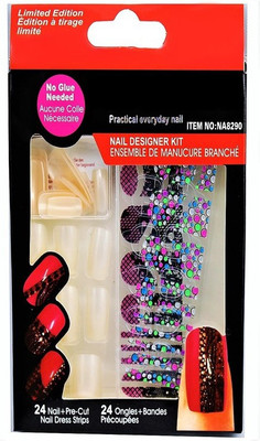 

Ear Lobe & Accessories False Off white Nails With Sticker & Nail Glue white(Pack of 24)