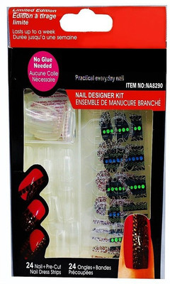 

Ear Lobe & Accessories False White Nails With Sticker & Nail Glue White(Pack of 24)