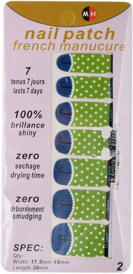 

Ruby Premium Quality Full Cover Nail Art Stickers Green(Pack of 14)