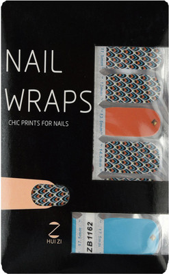 

Ruby Premium Quality Full Cover Nail Art Stickers Orange(Pack of 14)