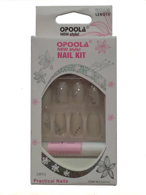 

Opoola GROOM FRENCH GLUE ON NAILS 24PCS PRINTED WHITE(Pack of 24)