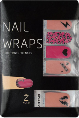 

Ruby Premium Quality Full Cover Nail Art Stickers Pink(Pack of 14)