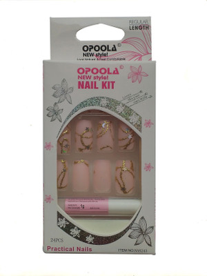 

Opoola GROOM FRENCH GLUE ON NAILS 24PCS PRINTED Multicolor(Pack of 24)