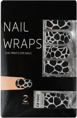 

Ruby Premium Quality Full Cover Nail Art Stickers Black(Pack of 14)