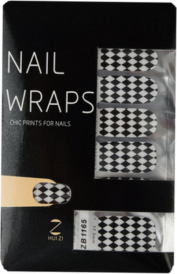 

Ruby Premium Quality Full Cover Nail Art Stickers Black(Pack of 14)