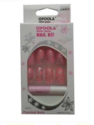 

Opoola GROOM FRENCH GLUE ON NAILS PRINTED 24PCS PINK(Pack of 24)