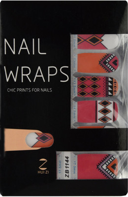 

Ruby Premium Quality Full Cover Nail Art Stickers Pink(Pack of 14)