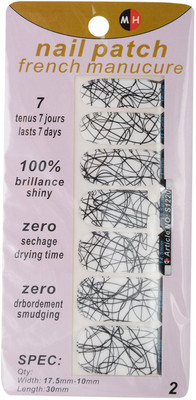 

Ruby Premium Quality Full Cover Nail Art Stickers Black(Pack of 14)