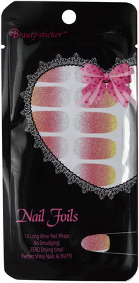 

Ruby Premium Quality Full Cover Nail Art Stickers Pink(Pack of 14)