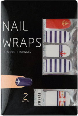 

Ruby Premium Quality Full Cover Nail Art Stickers White(Pack of 14)