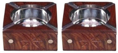 

Onlineshoppee Pack of 2 Brown Wood Ashtray(Pack of 2)
