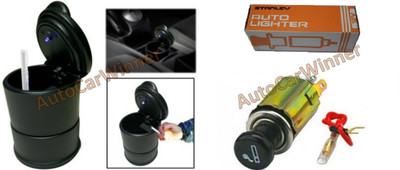

AUTO CAR WINNER Black Plastic Ashtray(Pack of 2)
