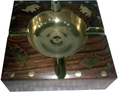 Onlineshoppee Brown Wood Ashtray(Pack of 1)
