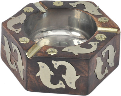 

Artist Haat Wood Handicraft Handmade Brown Wood Ashtray(Pack of 1)