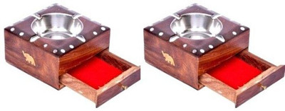 

Onlineshoppee Pack Of 2 Brown Wood Ashtray(Pack of 2)
