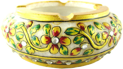 

Chave Marble Ashtray with Real Gold Painting of Rajasthan Multicolor Marble Ashtray(Pack of 1)