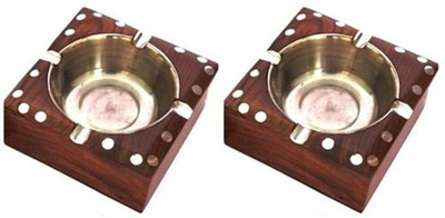

Onlineshoppee Pack Of 2 Brown Wood Ashtray(Pack of 2)