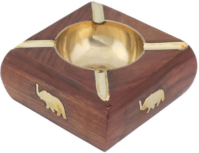 

Craft Art India Carved Brown Wood Ashtray(Pack of 1)
