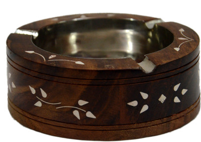 

N Decor NDAT001 Brown Wood Ashtray(Pack of 1)