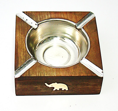 

Craftsmen Elephant Inlay Work Sheesham Medium Brown Wood Ashtray(Pack of 1)