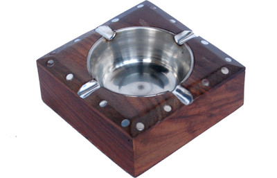 

ART N CRAFT Brown Wood Ashtray(Pack of 1)