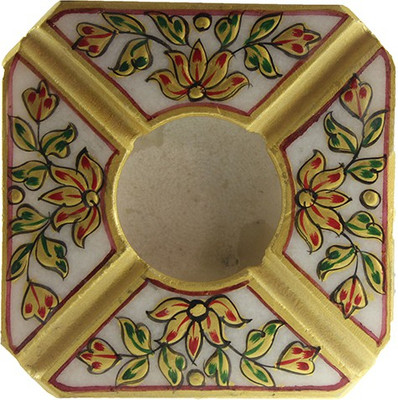 

Madhuraj Gold Painted Square Shape Designer Multicolor Marble Ashtray