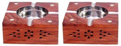 

Onlineshoppee Antique Ashtray Pack Of 2 Brown Wood Ashtray(Pack of 2)