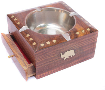 

Craftatoz Brown Wood Ashtray