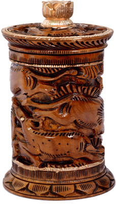 

Craft Trade Wooden Cigarette Box Antique Brown Wood Ashtray(Pack of 1)