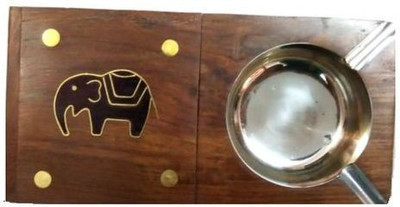 

PRESHI Brown Wooden Ashtray(Pack of 1)