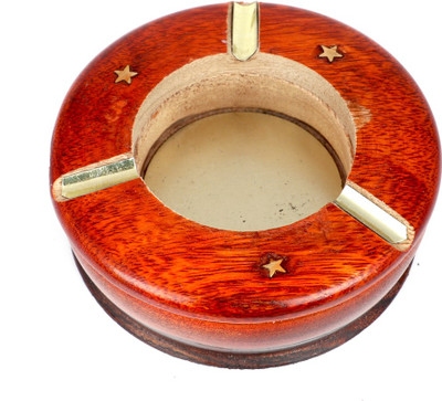

Craft Trade Handmade Brown Wooden Ash Tray for Office and Home Multicolor Wood, Cast Iron Ashtray(Pack of 1)